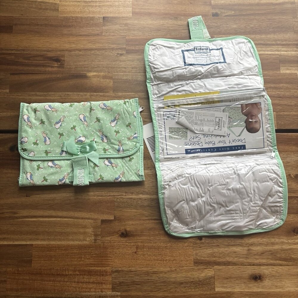 Lot Of 2 Vintage Peter Rabbit Wipes bag Toiletries Bag For Diaper Bag Enfamil